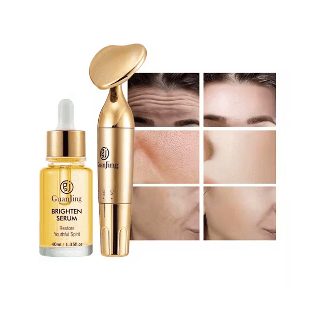 Kit Facial Rejuvenecedor – Sérum Guanjing + Masajeador Vibratorio