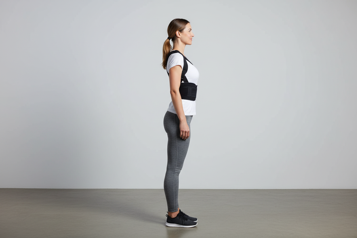 Corrector postural vista lateral